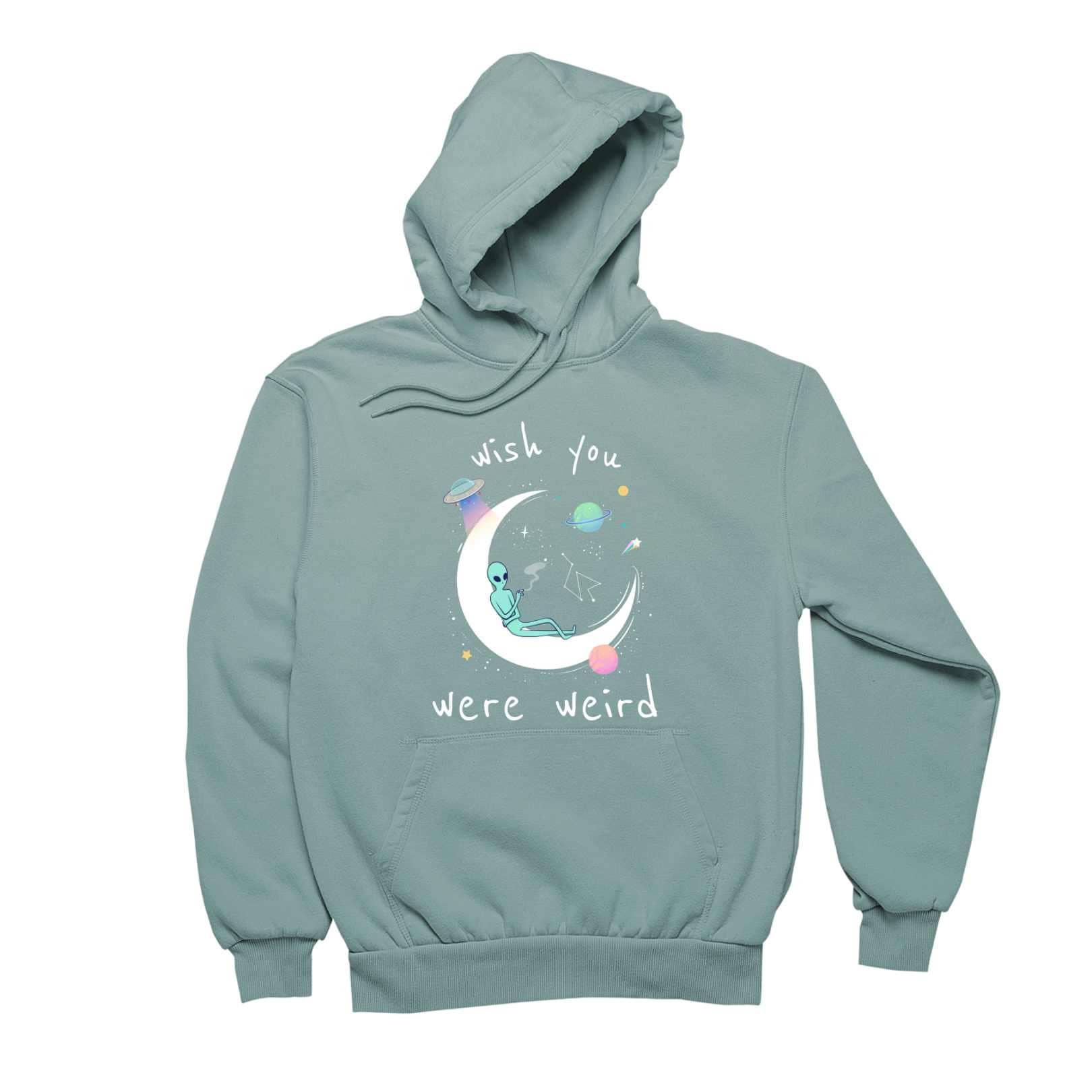 Wish you were weird : Graphic Hoodie for Men and Women