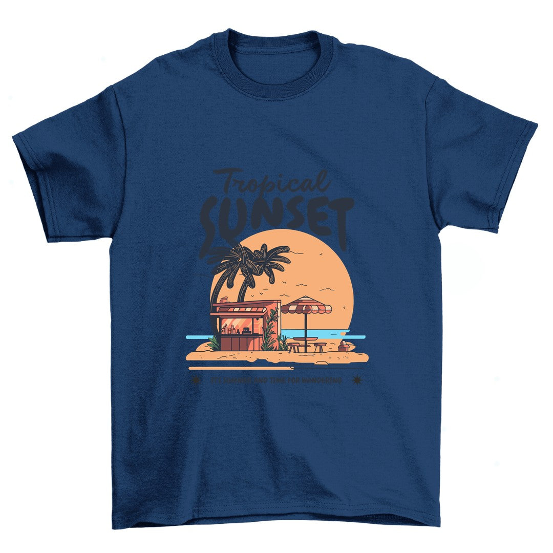 Navy Tropical Sunset: Unisex Graphic T-shirt | Graphic Tees
