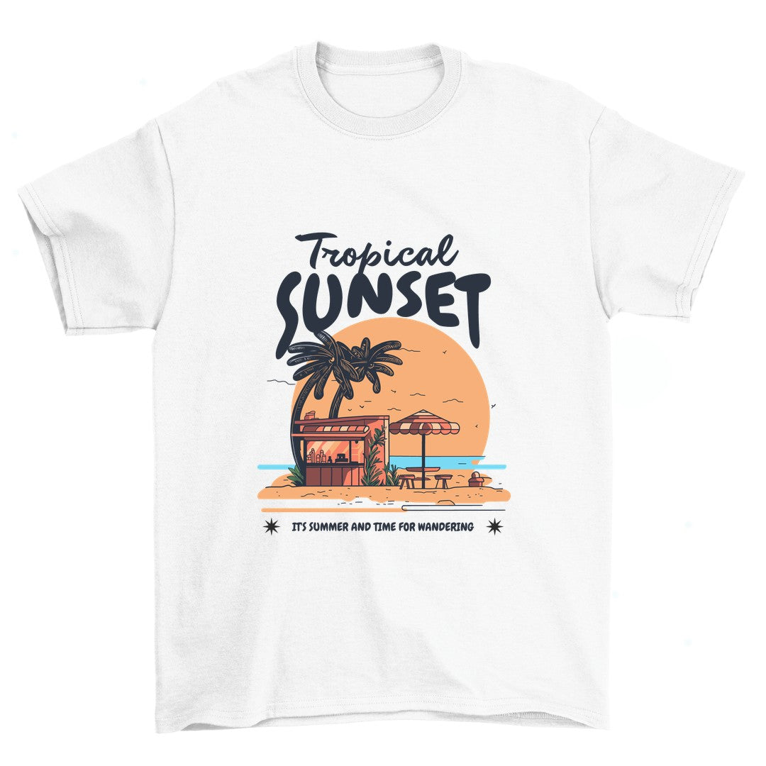 White Tropical Sunset: Unisex Graphic T-shirt | Graphic Tees